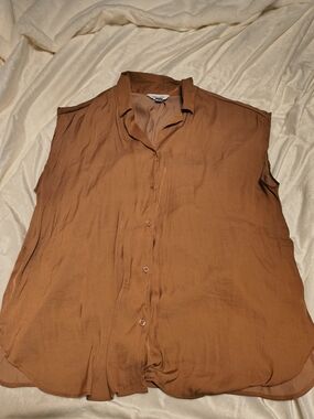 Nine West Satin-Look Blouse in Rusty Color